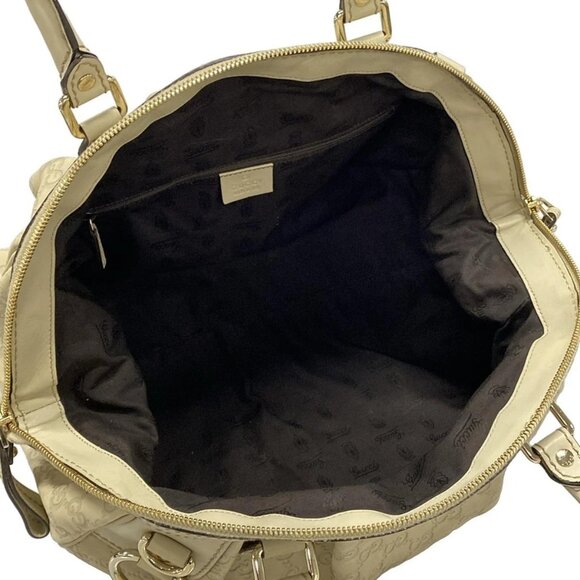 Auth GUCCI Sukey/Guccissima 223974 Cream Leather Handbag - Picture 15 of 16